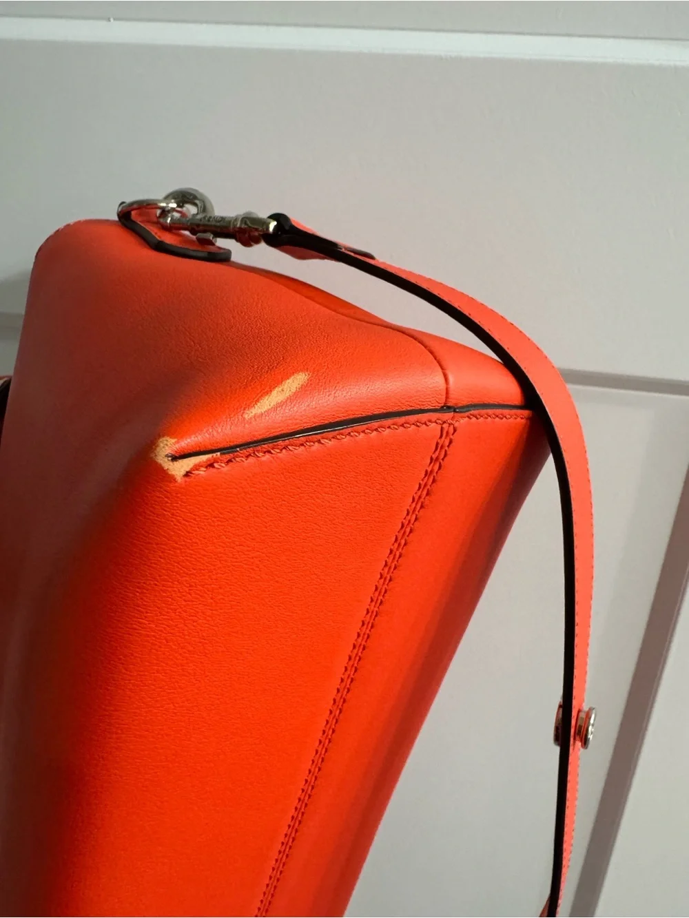 Fendi Bright Red Leather Satchel with Top Handle